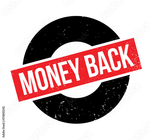 Money Back rubber stamp. Grunge design with dust scratches. Effects can be easily removed for a clean, crisp look. Color is easily changed.