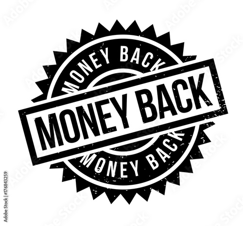 Money Back rubber stamp. Grunge design with dust scratches. Effects can be easily removed for a clean, crisp look. Color is easily changed.