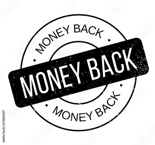 Money Back rubber stamp. Grunge design with dust scratches. Effects can be easily removed for a clean, crisp look. Color is easily changed.