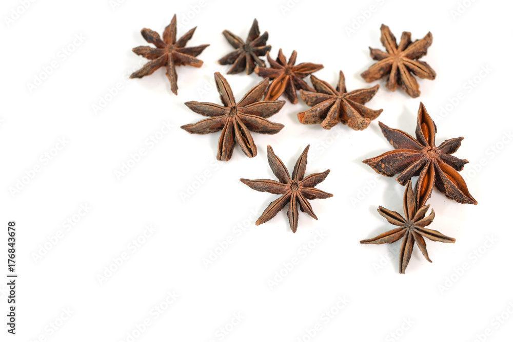 Star anise on white background - isolated Star anise on white background - isolated