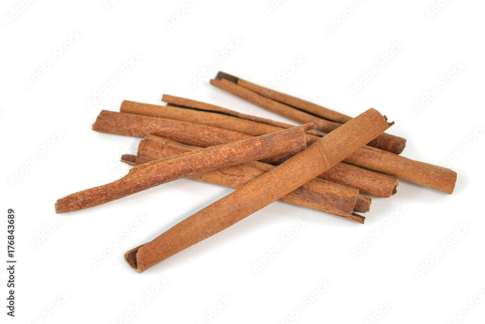 Cinnamon on white background - isolated