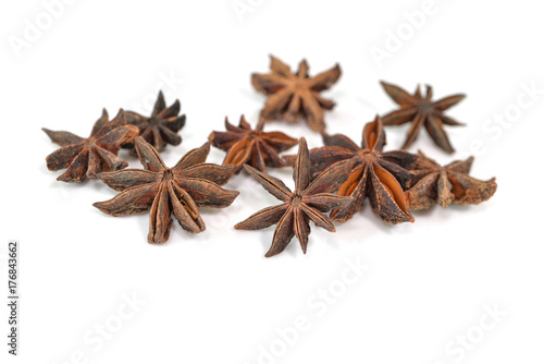 Star anise on white background - isolated