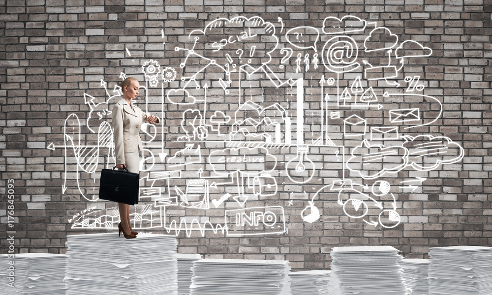 Successful confident business woman in suit. Successful confident business woman in suit.