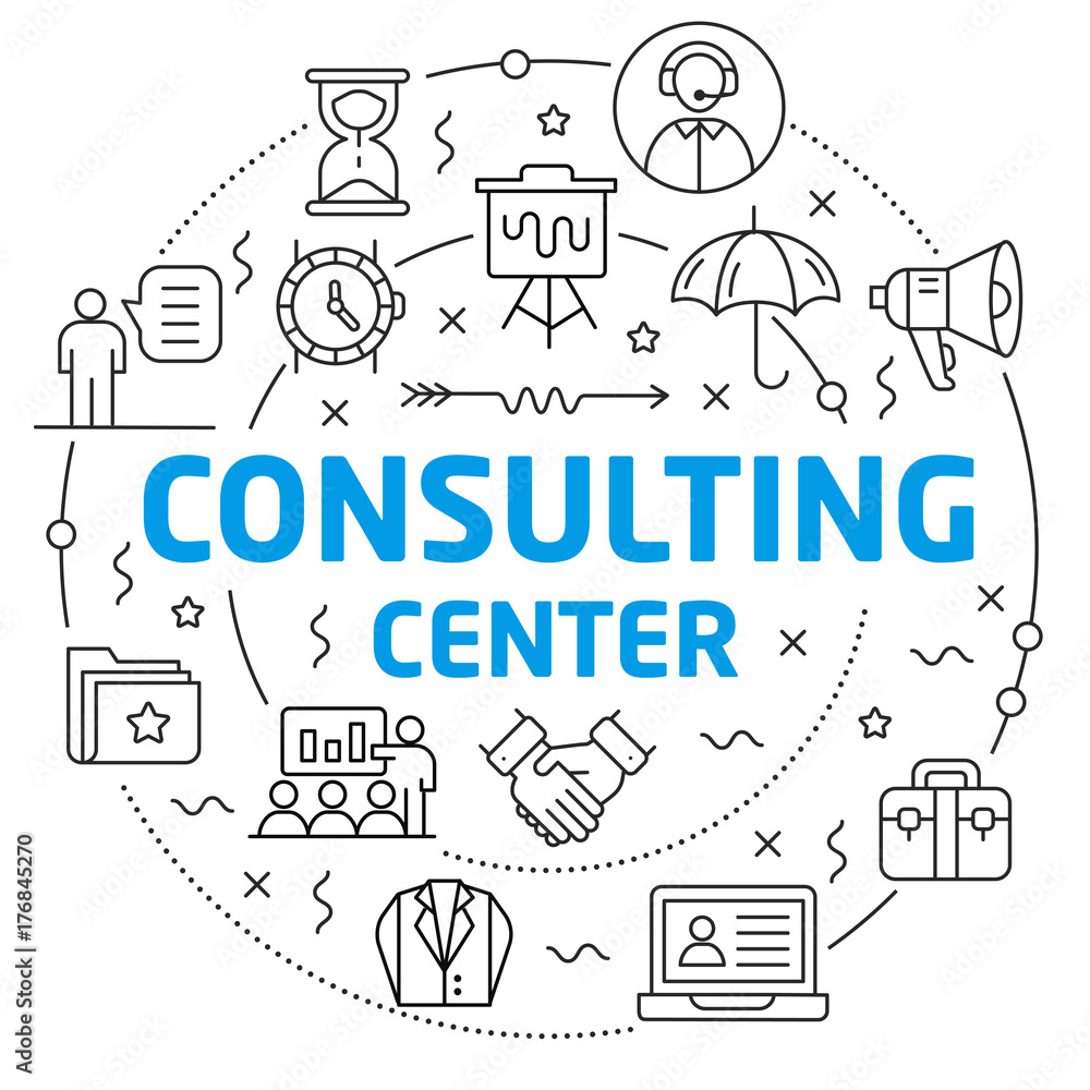 Consulting Center Linear illustration