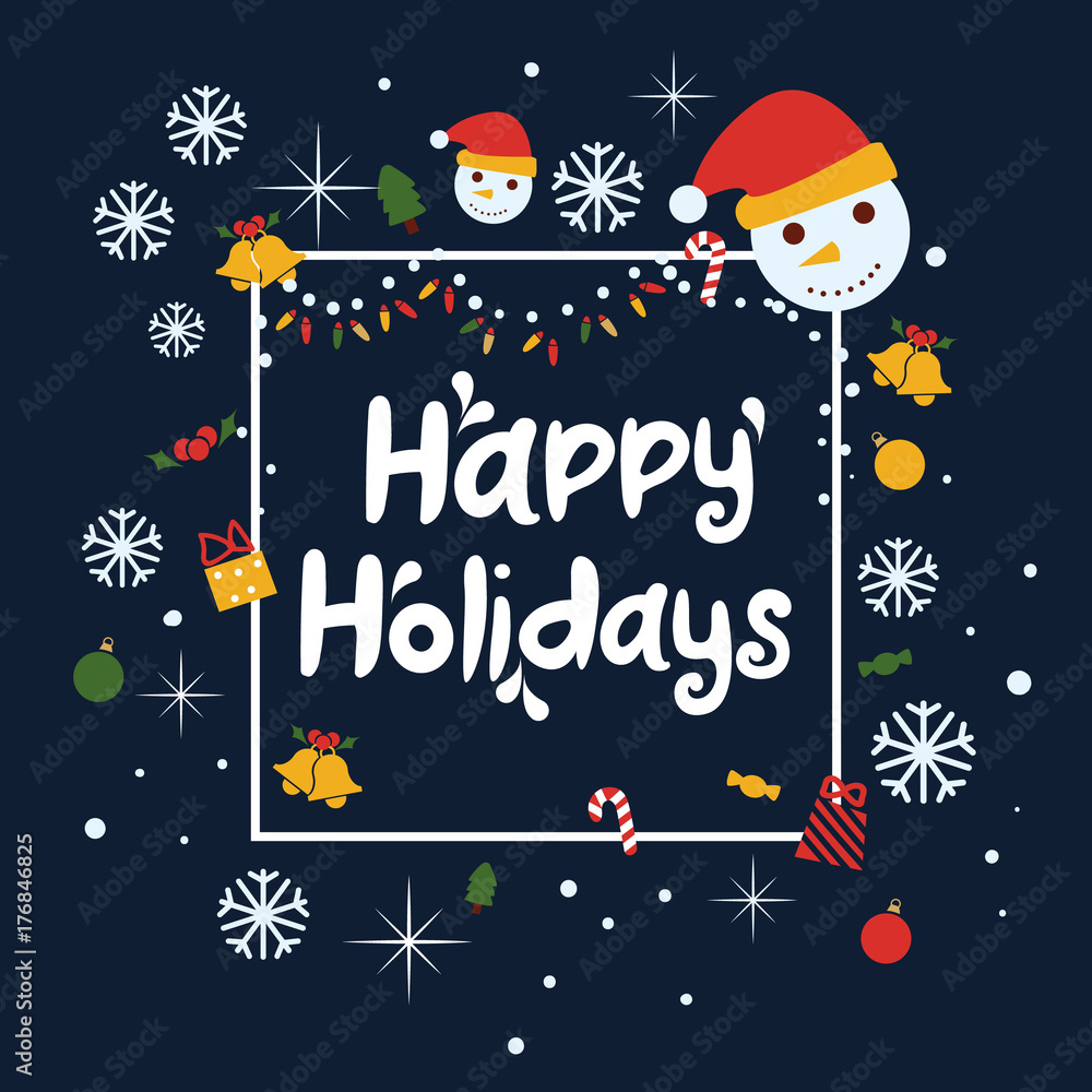 Obraz Happy holidays vector background. Brochure template, poster, greeting card