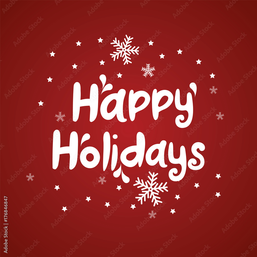 Happy holidays vector background. Brochure template, poster, greeting card