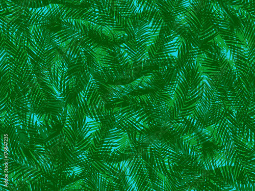 Seamless pattern of palm leaves