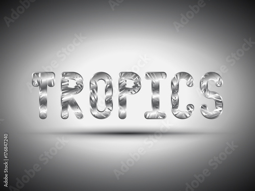 TROPICAL Metal lettering with shadow