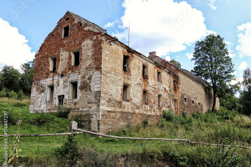 Old abandoned house on the hillside