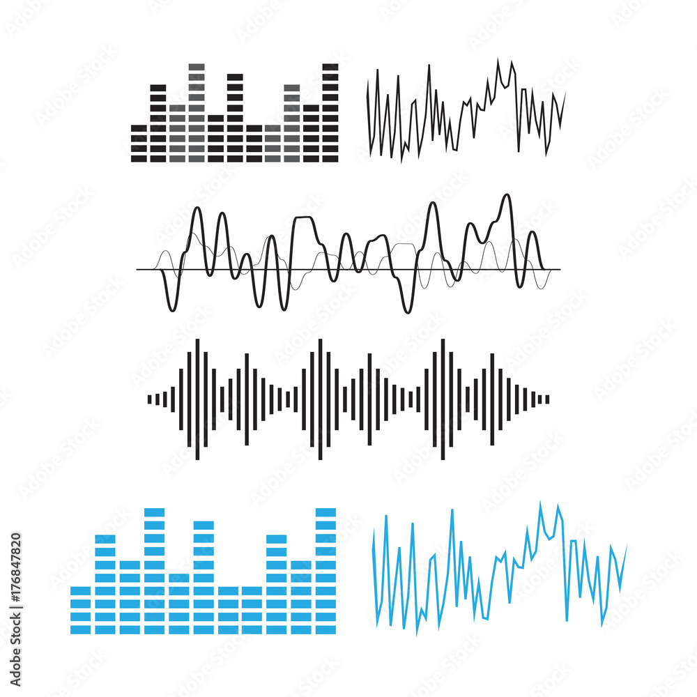 wave sound pattern. Sound waves concept. Sound waves vector