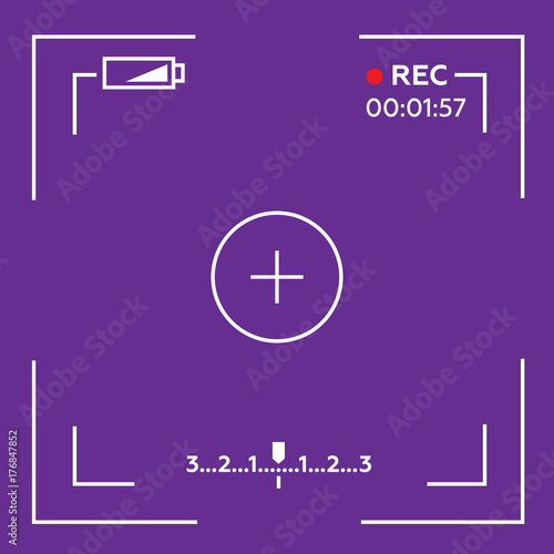 Camera viewfinder. Template focusing screen of the camera