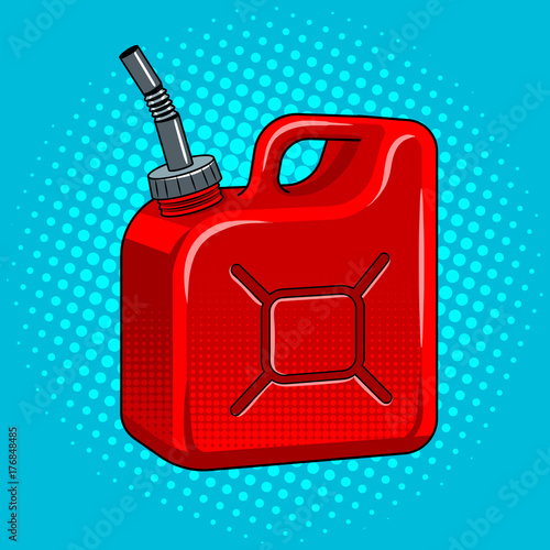 Gasoline jerrycan pop art vector illustration