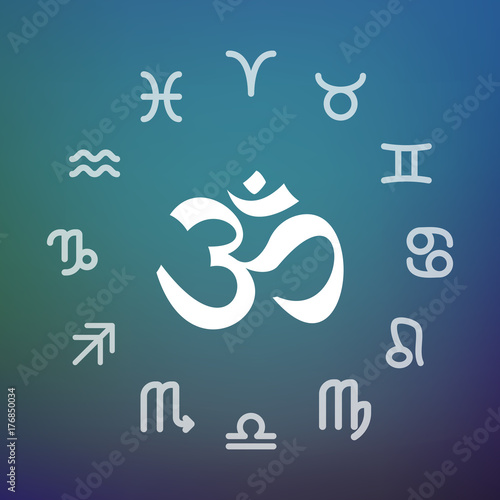 Horoscope circle with an om sign