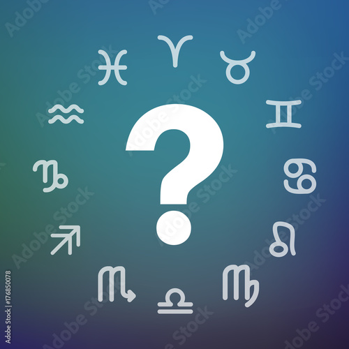 Horoscope circle with a question sign