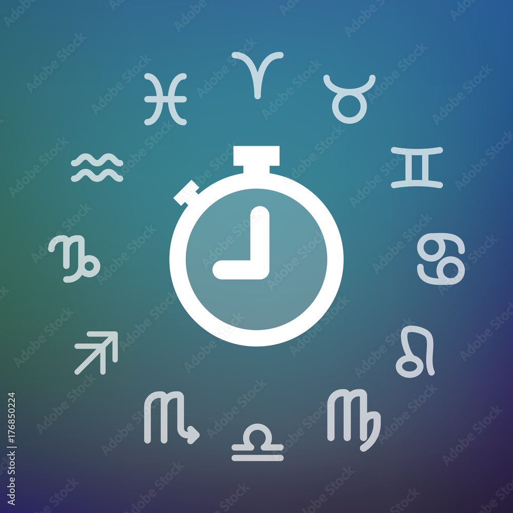 Horoscope circle with a timer Horoscope circle with a timer
