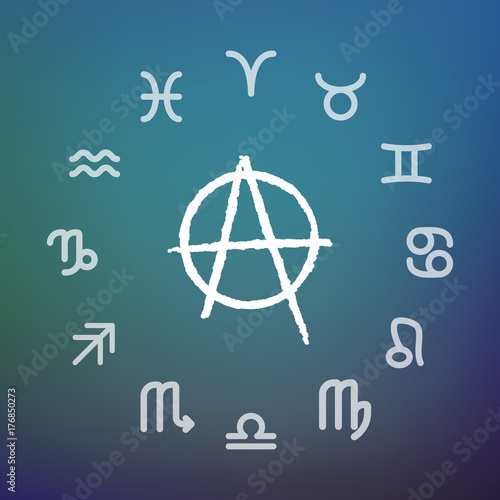 Horoscope circle with an anarchy sign © jpgon