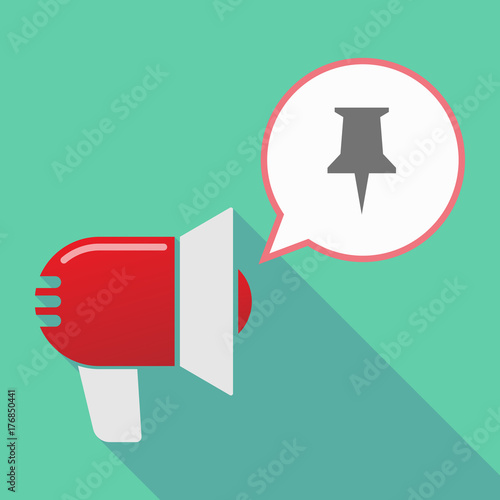 Long shadow  megaphone with a push pin