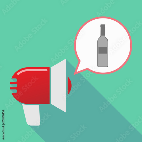 Long shadow  megaphone with a bottle of wine