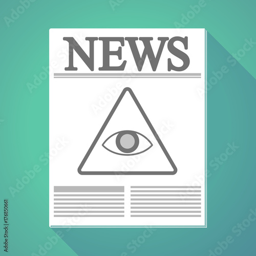 Long shadow  newspaper with an all seeing eye