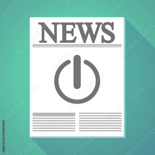 Long shadow  newspaper with an off button