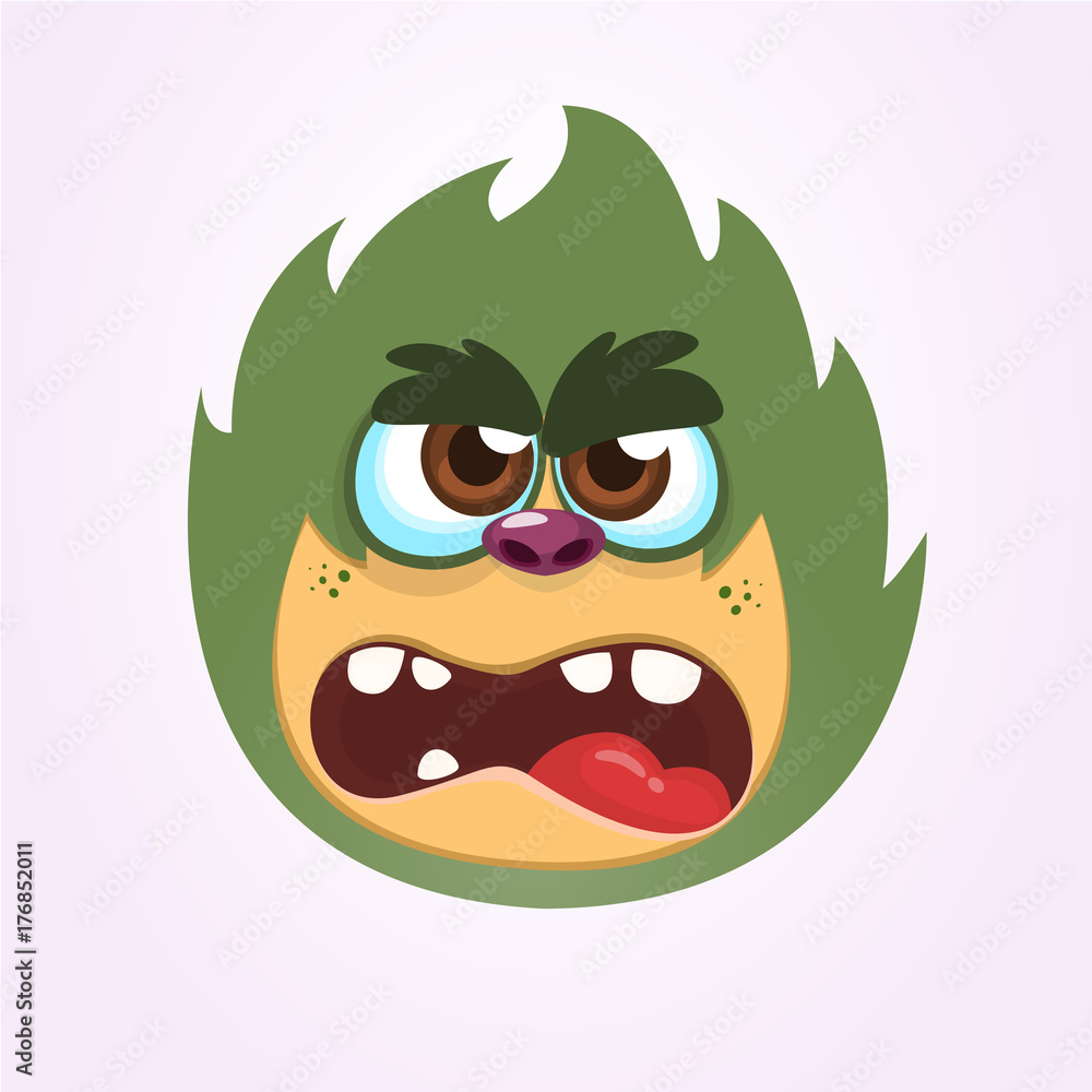 Cartoon angry monster.Vector illustration of gremlin