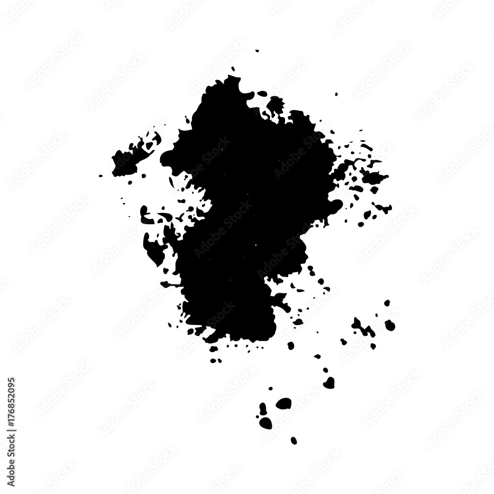 ink  blob or drop isolated on white background