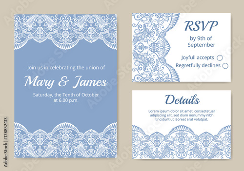 Set of wedding cards