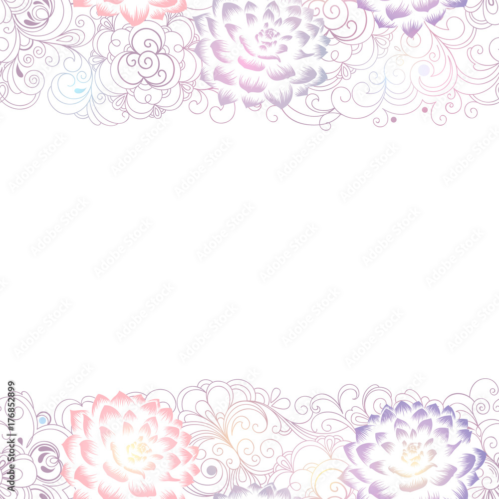 Beautiful abstract seamless hand drawn floral pattern with dahlias flowers. Vector illustration. Element for design.
