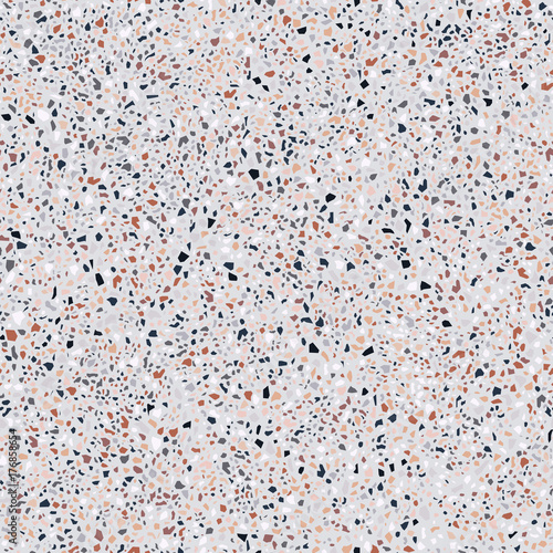 Terrazzo floor, marble surface, seamless pattern, vector illustration