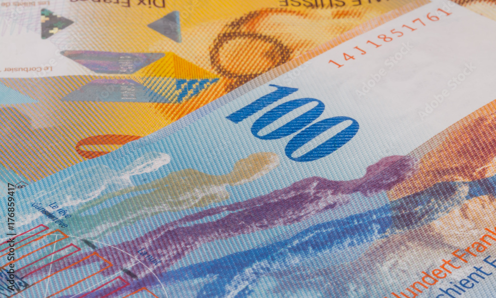 Obraz premium Close up picture of Swiss franc.