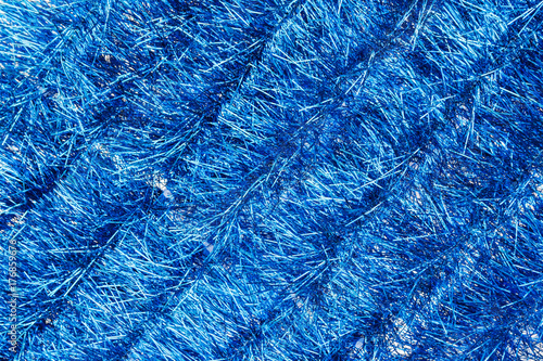 Background of blue tinsel