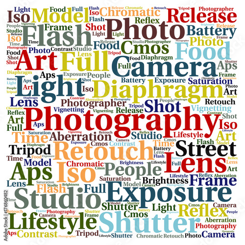 Tag cloud about photography