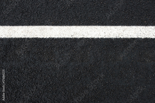 road and white road marking (horizontal) with text space seen from above. 