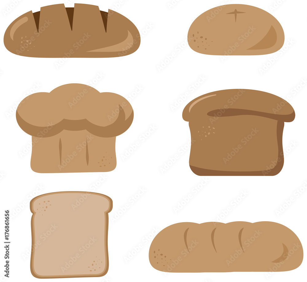 Collection of Bread Vector Illustrations Collection of Bread Vector Illustrations