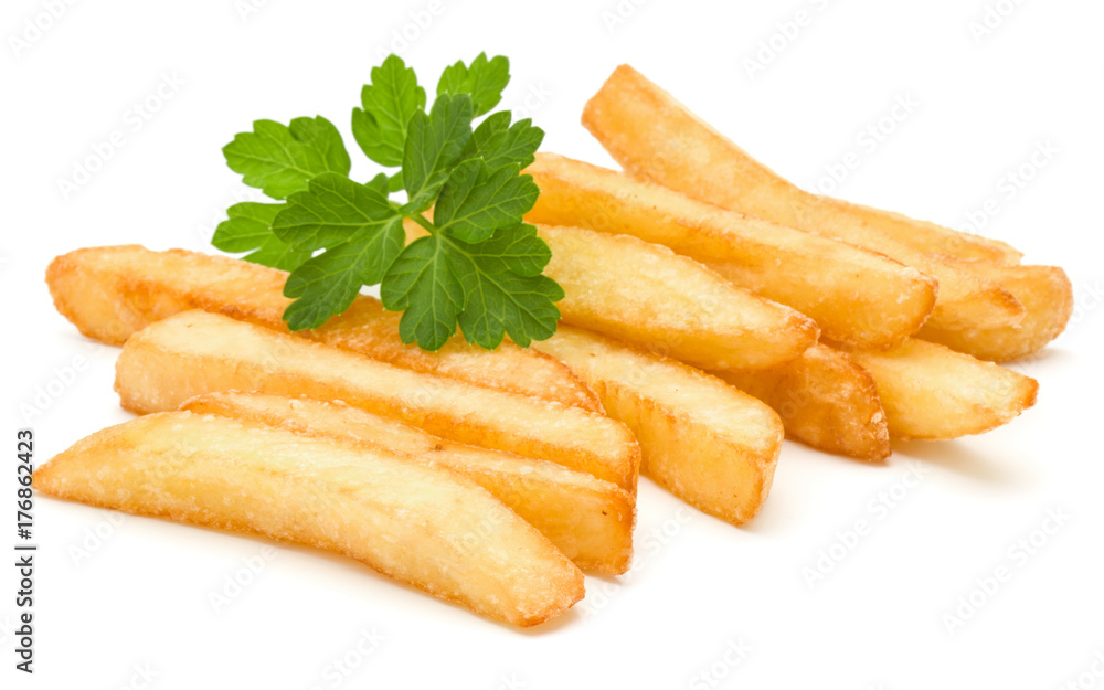 French Fried Potatoes isolated on white background French Fried Potatoes isolated on white background