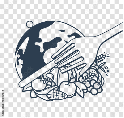 silhouette of nutrition linear style