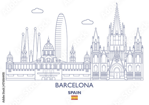 Barcelona City Skyline, Spain