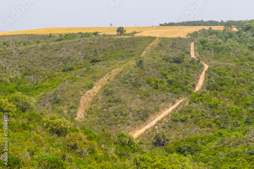 Trail in mountains and vegetation in Aljezur