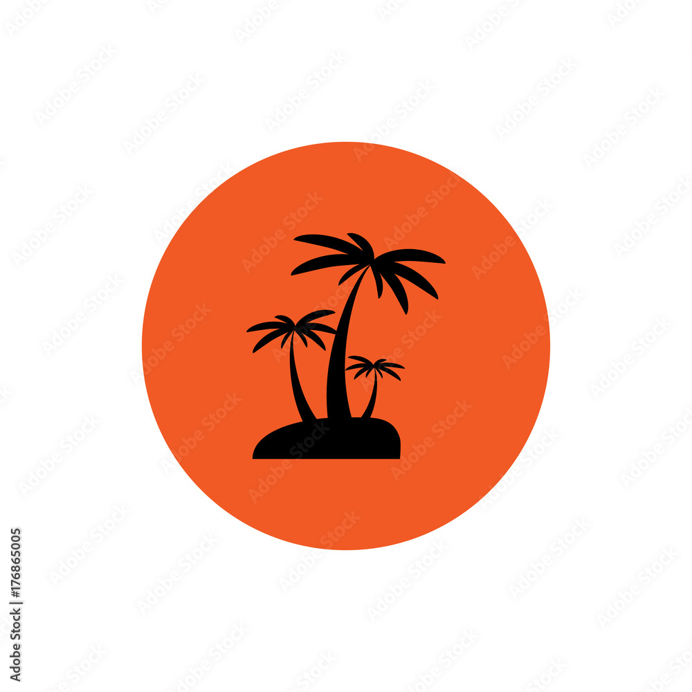 Palms round icon vector