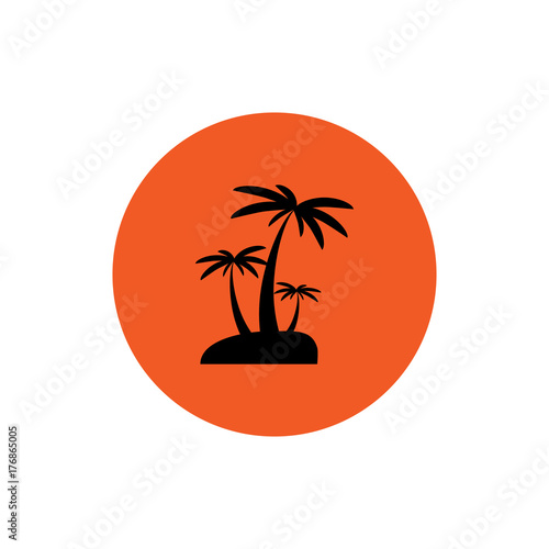 Palms round icon vector