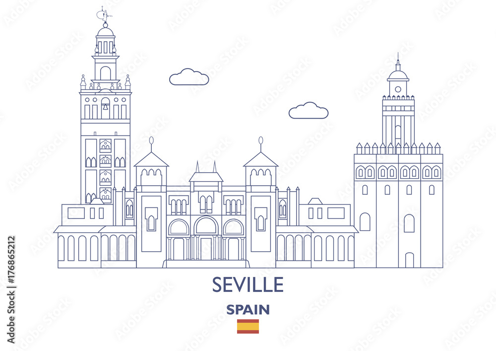Obraz premium Seville City Skyline, Spain