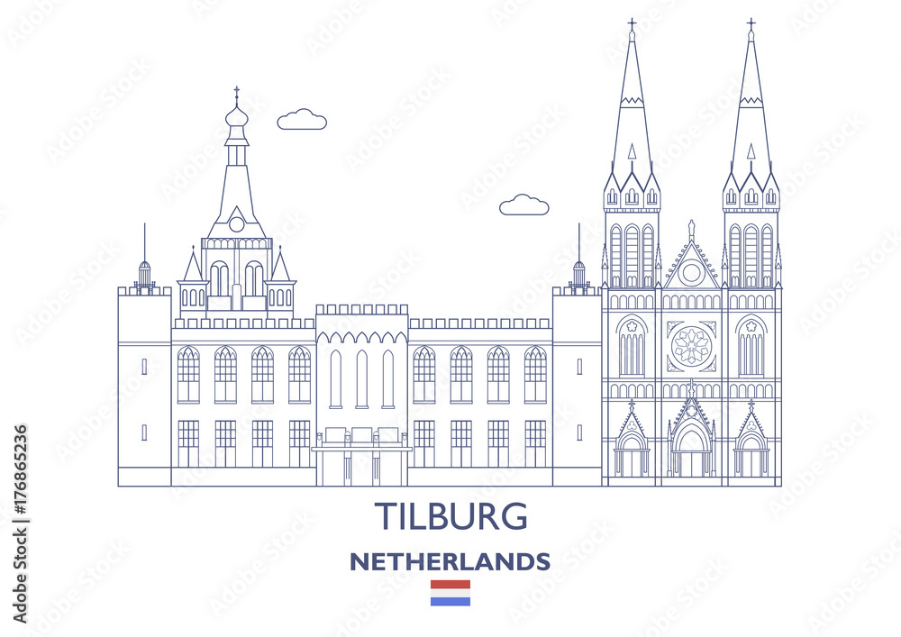 Tilburg City Skyline, Netherlands