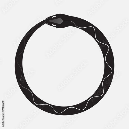 The symbol of Ouroboros snake, vector illustration
