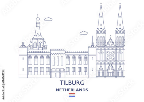 Tilburg City Skyline, Netherlands