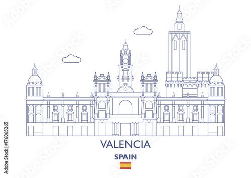 Valencia City Skyline, Spain