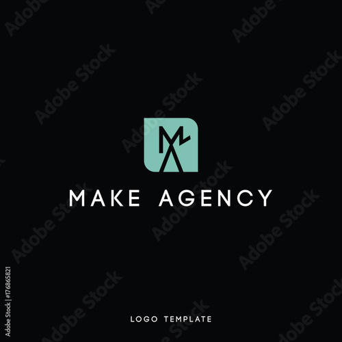 Creative abstract logo design using letter a and m. Modern flat design. Vector illustration.