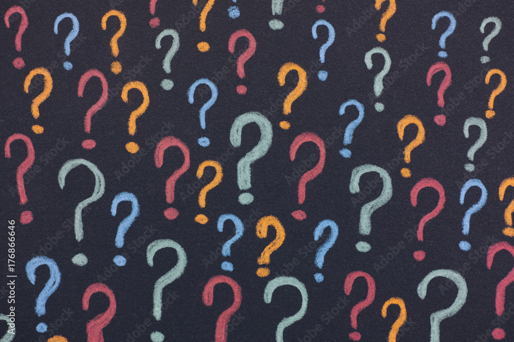 Colorful Question Marks On A Black Background Stock Photo Adobe Stock