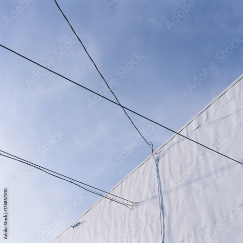 Wallpaper Mural Wire and cables attached to building exterior Torontodigital.ca