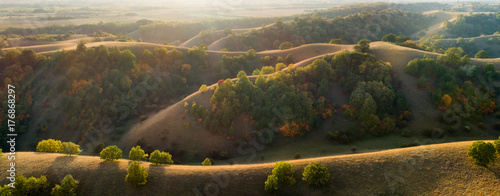 Photos Birdseye view of colorful hills in autumn