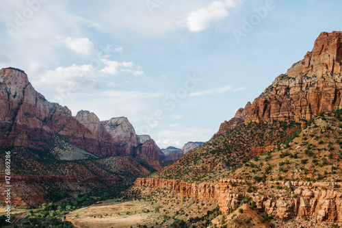 mountainous views from watchman hike in zion national park